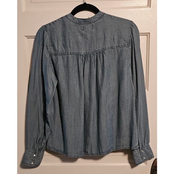 NWT Evereve Women’s Denim Shirt – Size XS – Mid Denim Poppy Style - Picture 4 of 5